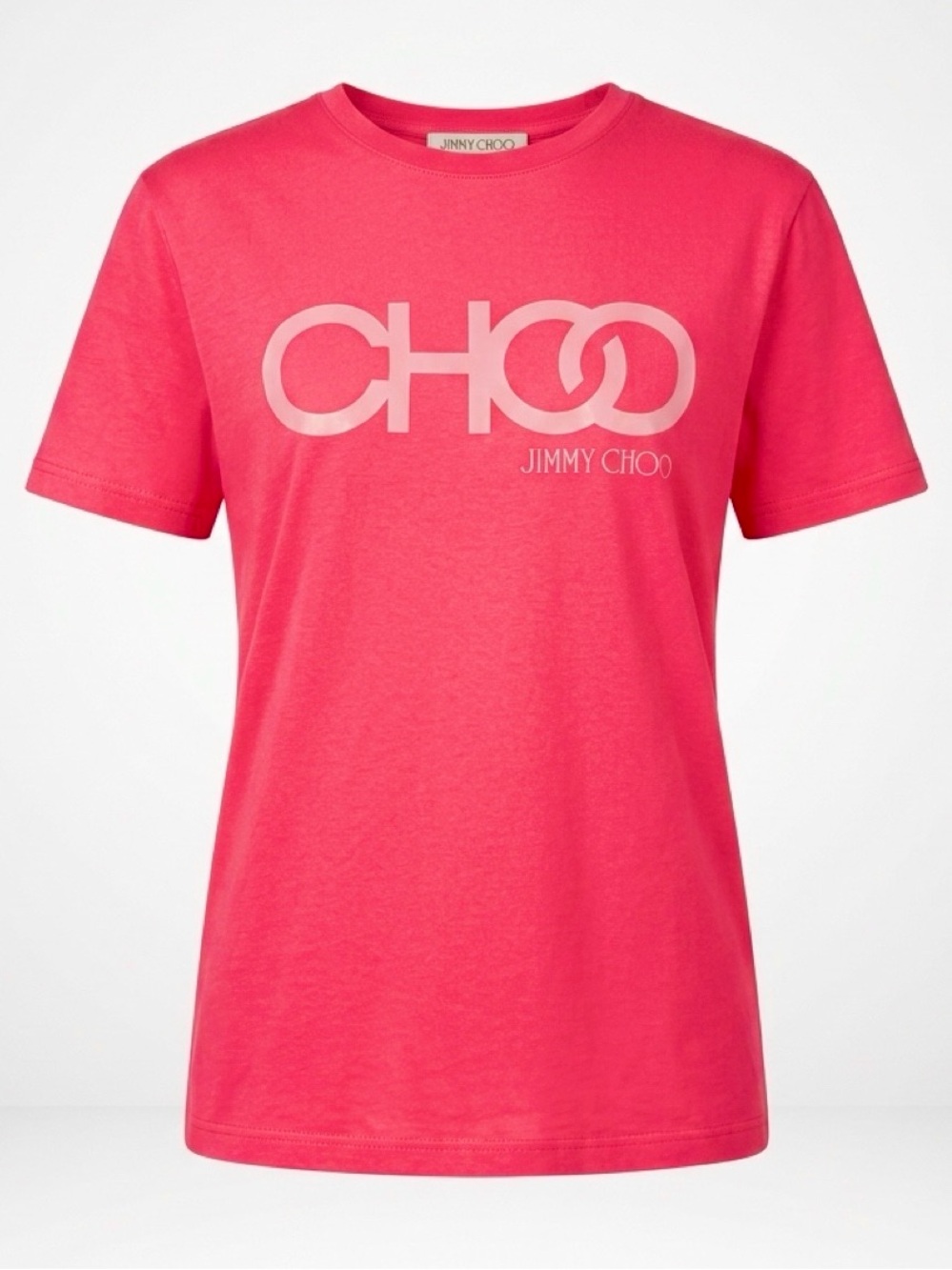 Jimmy Choo Coral Pink Logo Short Sleeve Tee, EUC, M